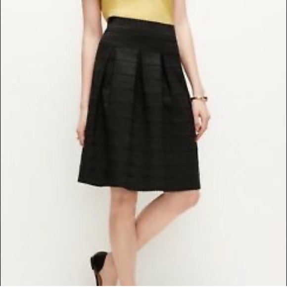 Ann Taylor pleated A-line ribbon weave skirt - Picture 1 of 7
